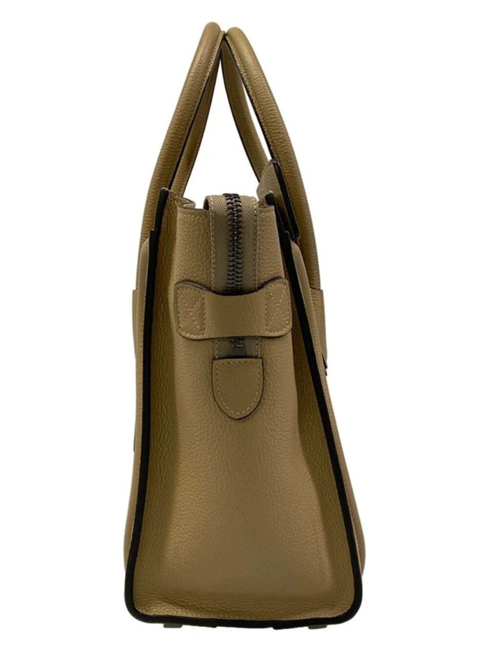 CELINE Luggage Micro Shopper Beige Leather Handbag - Picture 6 of 15